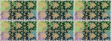 Kusursuz klasik raster altın desenli. Klasik klasik klasik arka plan. Gri ve nötr renklerde altın elementlerle kusursuz desen. Raster illüstrasyonu. Geleneksel oryantasyon süsü.