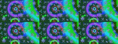 Vadinin çiçekleri mavi ve yeşil renklerde. Eskiz arkaplan modeli. Suluboya, elle çizilmiş. Raster - stok.