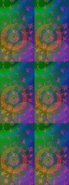 Renkli Bahar Teması eskiz kalıbı. Yeşil ve mavi renkte çiçekler. Düz Çiçek Elementleri Tasarımı. Raster illüstrasyonunda çiçek deseni çizimi.