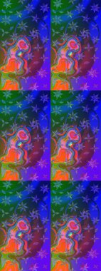 Tomurcukları papatya çiçekleri olan sevimli bir çiçek deseni. Eskiz geçmişi. Kumaş, tekstil, duvar kağıdı baskısı için. Miles Fleur, süslü püslü bir süs. Raster illüstrasyonu. Antika retro tarzı.