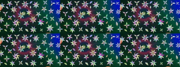 Mavi ve yeşil renkte manzaralı çiçek deseni. Üst manzara, yumuşak stil. Sevgililer günü ve tebrik kartı konsepti için şık bir davetiye. Çiçek kompozisyonu, el boyası, hassas şablon..