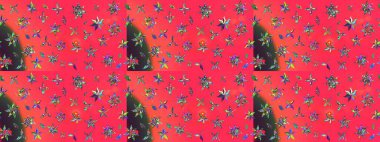 Pembe ve turuncu renkli etnik çiçekli zarif eskiz deseni. Raster Çiçek İllüstrasyonu güzel tekstil..