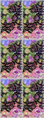 Küçük çiçekli şirin bir desen. Çiçek ve yapraklı çiçek deseni. Raster illüstrasyonu.