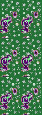 Yeşil ve nötr renklerde çiçekler. Renkli Bahar Teması eskiz kalıbı. Raster illüstrasyonundaki çiçek desenli çizim. Düz Çiçek Elementleri Tasarımı.