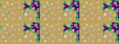 Sarı ve nötr renklerde çiçekler. Raster illüstrasyonunda çiçek deseni çizimi.