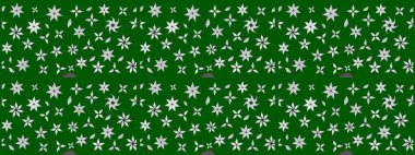 Şirin çiçek elementleri. Raster illüstrasyonu. Yeşil ve nötr renklerde çiçekler. Çizim.