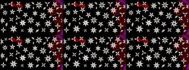 Küçük bir çiçekte eskiz deseni. Hoş bir çiçek geçmişi var. Güzel kumaş deseni. Raster illüstrasyonu.