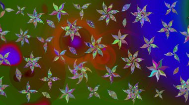 Küçük çiçekteki sevimli çiçek deseni. Robot resim. Raster illüstrasyonu.