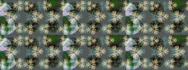 Bokeh grisi, yeşil, tarafsız ve kar taneli dekoratif Noel arkaplanı. Raster illüstrasyonu.