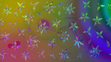 Yeşil el çizimi desen. Sanat, çiçeklere ilham verir ve arka plan bırakır. Raster deseni. Karalama çiçekleri çizim deseni.