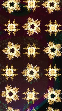 Raster Illustrasyon 'daki Çiçek Deseni' nin son moda çizimi. Renkli Yaz Temalı eskiz kalıbı. Düz Çiçek Elementleri Tasarımı. Kahverengi renkte çiçekler.