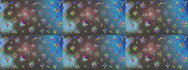 Renkli desenli eskiz deseni, mavi ve gri çiçekler ve dekoratif elementler. Eskiz geçmişi. Raster illüstrasyonu. Kumaş, tekstil, duvar kağıdı baskısı için. Antika retro tarzı.