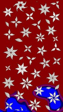 Kırmızı ve nötr renkte güzel çiçekli eskiz deseni, suluboya çiçek deseni, duvar kağıdı, kart veya kumaş için fayanslı. Raster..