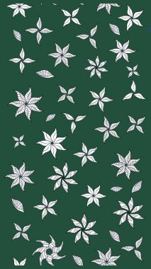 Şirin karalamalı çiçek desenli çizim. Raster illüstrasyonu. Eskiz stili yeşil ve nötr renklerde. El yapımı çiçek ve bitki koleksiyonu. Raster illüstrasyonu.