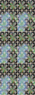 Altın elementli gri ve siyah renkler üzerine. Raster oryantal süs. Kusursuz altın desen.