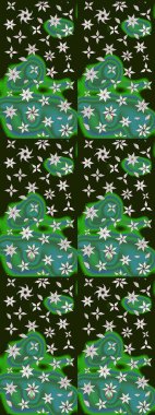 Asya tekstil tarzında. Düz Çiçek Elementleri Tasarımı. Raster illüstrasyonu. Renkli Bahar Teması eskiz kalıbı. Güzel kumaş deseni. Çiçek desenini çiz.