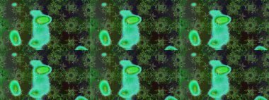 Raster illüstrasyonu. Bokeh yeşillikleri ve kar taneleriyle dekoratif Noel arkaplanı.