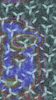 Raster illüstrasyonundaki çiçek desenli çizim. Suluboya tarzında nötr renkler üzerine çiçekler.