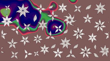 Raster çiçekleri klasik tarzda çizilmiş. Kahverengi ve nötr renklerde bahar çiçekleri. Çiçekli yumuşak bir eskiz şekli. Raster illüstrasyonu.