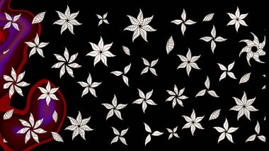 Renkli Bahar Teması eskiz kalıbı. Siyah ve nötr renklerde çiçekler. Düz Çiçek Elementleri Tasarım Raster illüstrasyonu. Çiçek eskiz kalıbı geçmişi.