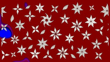 Çiçek desenli eskiz, darbeler, sıçramalar, yaz çiçekleri. Raster illüstrasyonu. Kırmızı ve nötr renkte çiçekler.