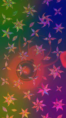 Çiçekli eskiz arkaplanı. Çocuk stili. Renkli Bahar Teması eskiz kalıbı. Düz Çiçek Elementleri Tasarımı.