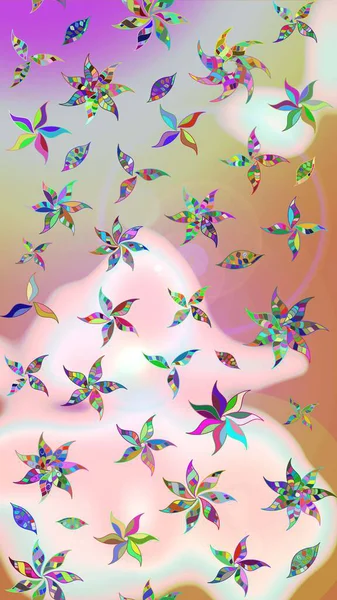 Küçük çaplı çiçeklerdeki basit şirin desenler. Tekstil veya kitap kapakları, imalat, duvar kağıtları, baskı, hediye paketi ve yapıştırma kitabı için çiçek eskizi geçmişi. Raster illüstrasyonu.