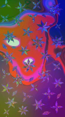 Çiçekli, yapraklı, çiçek desenli eskiz. El çizimi. Raster illüstrasyonu.