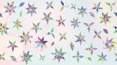 Küçük çiçekteki sevimli çiçek deseni. Raster deseni. Tarafsız ve bej renklerde yaz çiçekleri. Raster illüstrasyonu.