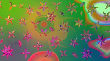 Raster Illustrasyon 'daki Çiçek Deseni' nin son moda çizimi. Güzel kumaş deseni. Renkli Yaz Temalı eskiz kalıbı. Düz Çiçek Elementleri Tasarımı.