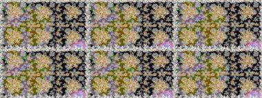 Paisley 'ler zarif çiçek desenli arkaplan duvar kâğıdı çizimleri. Klasik stil, güzel, üç boyutlu sanat eseri, altın ve gri desenli çiçek yaprakları ve süslemeleri var..