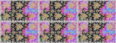 Gri ve nötr renklerde altın tekrarlayan elementler içeren soyut bir arka plan. Kusursuz oryantal klasik altın desen.