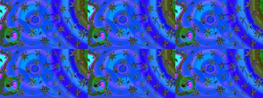 Flat Flower Elements Design. Flowers on blue and green colors. Colour Summer Theme sketch pattern Background. Cute flower raster pattern.