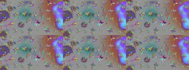 Raster illüstrasyonu. Küçük çiçekli basit bir çiçek çizimi. Moda baskısı, albüm, ambalaj kağıdı ve duvar kağıdı için zarif dekoratif süslemeler. Gri ve mavi renkte şirin çiçekler.