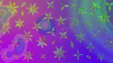 Mor renkli çiçekler. Raster illüstrasyonu. Çizim çiçek deseni duvar kağıdı için kullanılabilir.