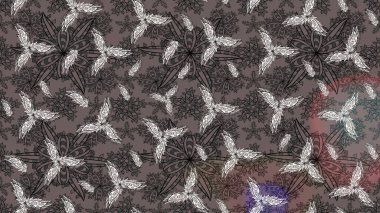 Renkli Bahar Teması eskiz kalıbı. Düz Çiçek Elementleri Tasarımı. Kahverengi renkte zarif çiçekli suluboya. Raster illüstrasyonu.