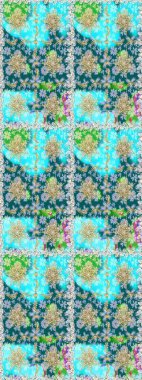 Mavi ve nötr renklerde altın elementli pürüzsüz desen. Şam tasarım için kusursuz desen.