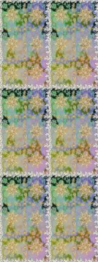 Şam, tasarım için kusursuz desen. Tarafsız ve gri renklerde altın elementli pürüzsüz desen.