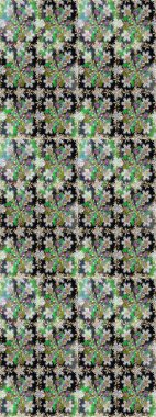 Tekrarlayan elementlerle soyut arkaplan oluşturun. Kusursuz damaske klasik altın desen. Raster illüstrasyonu. Gri ve yeşil renklerde altın desenli altın elementler.