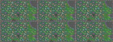 Giysi tasarımı için dekorasyon. Kusursuz. Şirin kelebek yeşil ve mavi raster desenli.