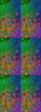 Anti-stres için soyut örnek sayfası. Raster illüstrasyonu. Yeşil ve mavi renklerde.