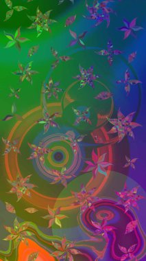 Şirin çiçek elementleri. Raster illüstrasyonu. Taslak desenli, modaya uygun kumaş deseni. Renkli Bahar Teması eskiz kalıbı. Düz Çiçek Elementleri Tasarımı.