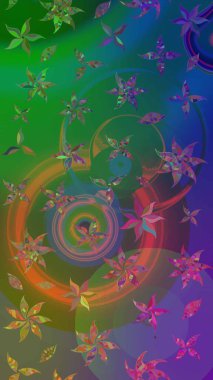 Çiçek yeşili ve mavi çizim deseni. Raster çiçek izi. Klasik taslak çizimi. Raster Yumuşak kumaş deseni.