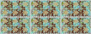 Tarafsız ve altın elementli yeşil renklerde pürüzsüz desen. Şam tasarım için kusursuz desen.