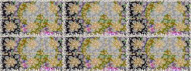 Kusursuz kıvırcık saçlar. Raster altın desen. Doğulu stil altın deseni gri ve nötr renklerle altın elementlerle donatır.