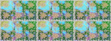 Tarafsız ve altın elementli yeşil renklerde altın pürüzsüz desen. Noel, kar tanesi, yeni yıl. Tarafsız ve yeşil renklerde, altın elementlerle kusursuz klasik desen.