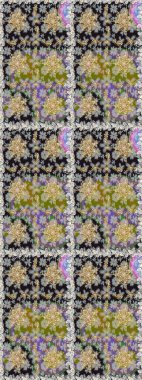 Barok tarzında altın çiçekli süs. Gri ve nötr renklerdeki altın element. Damask arkaplanı. Altın çiçekli, pürüzsüz desen.