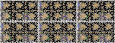 Gri ve siyah renklerde, altın elementli, pürüzsüz bir desen. Şam tasarım için kusursuz desen.