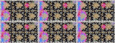 Süslü dantel iz sürücü. Doğu tarzında klasik tasarım öğesi. Gri siyah renkler üzerine geleneksel Arap dekoru. Çiçekli süslemeli, pürüzsüz bir desen. Duvar kağıdı için altın süslü illüstrasyon.