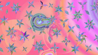 Çiçekli çiçek deseni, suluboya. Küçük çiçekte güzel bir çiçek deseni var. Raster deseni.